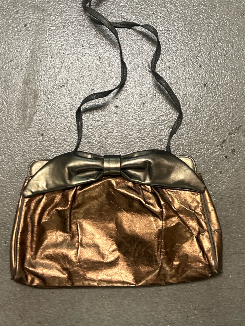 VTG Metallic Bronze Bow Clutch - Women Bags
